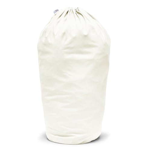 Image of Kanga Care Seam Sealed Drawstring Reusable Diaper Pail Liner Large Barrel Shape 26 inch height x 51 inch top x 33 inch base | Almond