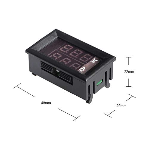 Image of AKK LED Digital Voltmeter Ammeter Blue Red LED Amp Dual Digital Display Voltage Meter, Electronic Monitors and Monitor modules for Monitoring Electric Current and Electrical Signals
