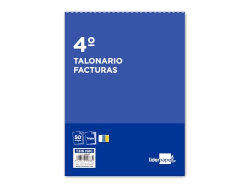 Liderpapel T316 IGIC - Talonario facturas cuarto