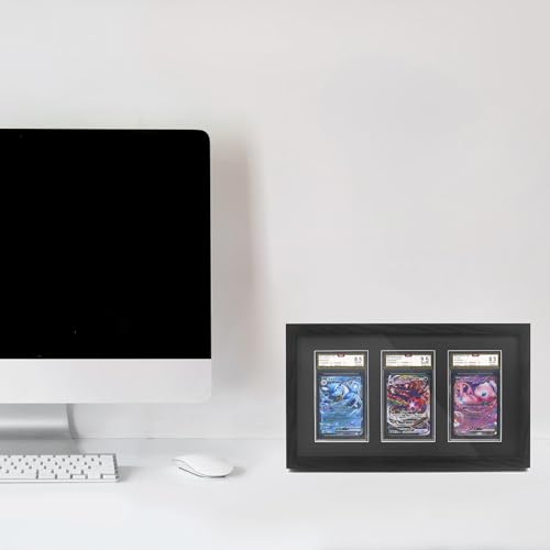 Image of FramePro PSA Graded Card Display Frame, Wall Mount Baseball Trading Card Display Case ONLY fit for PSA Graded Cards, Display for Basketball Football Hockey Pokemon MTG Yugioh Cards 3 PSA