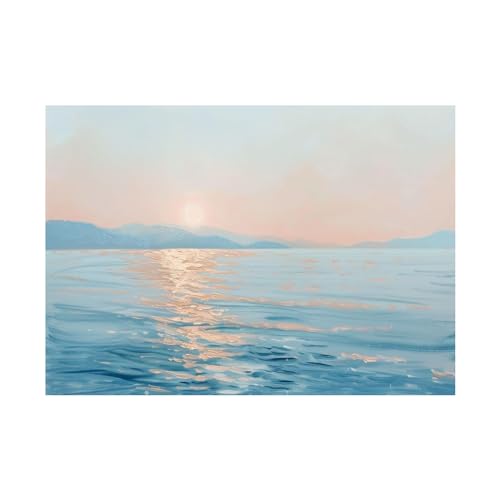 Impression sur toile paysage marin coucher de soleil 70x100cm sans cadre pour salon