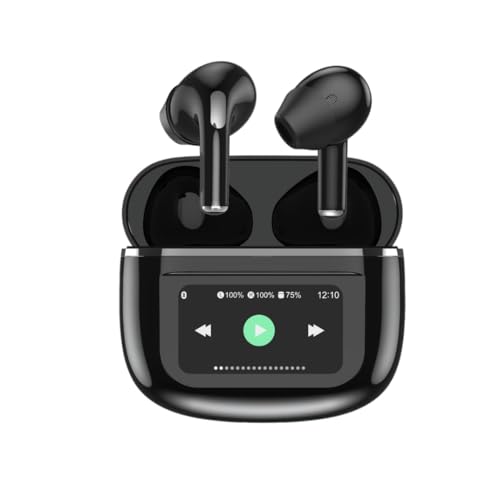 Porodo Soundtec Wonder Semi In-Ear ANC Earbuds, 4Hrs Playtime, 10M Working Distance, Bluetooth V5.4, with Active Noise Cancelling, Touch Screen, Remote Camera Trigger, Integrated Flashlight – Black