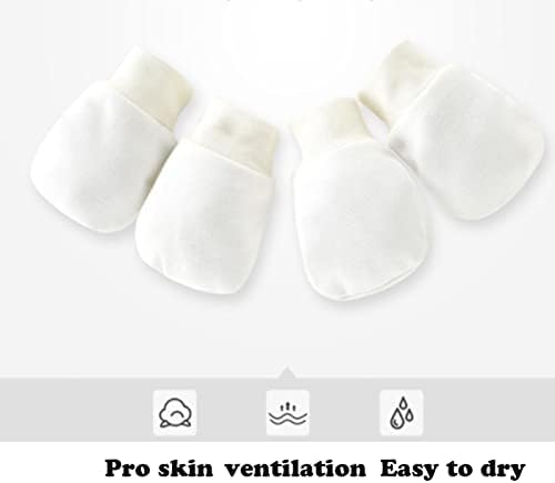 Liwein 15 Pairs Newborn Baby Mittens Cotton Infant Toddler Gloves No Scratch Mittens Unisex Cotton Gloves for 0-12 Months Baby Boys Girls(White)