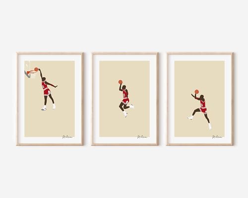NBA poster Michael Jordan lot de 3 affiches décoration murale basket chambre ado