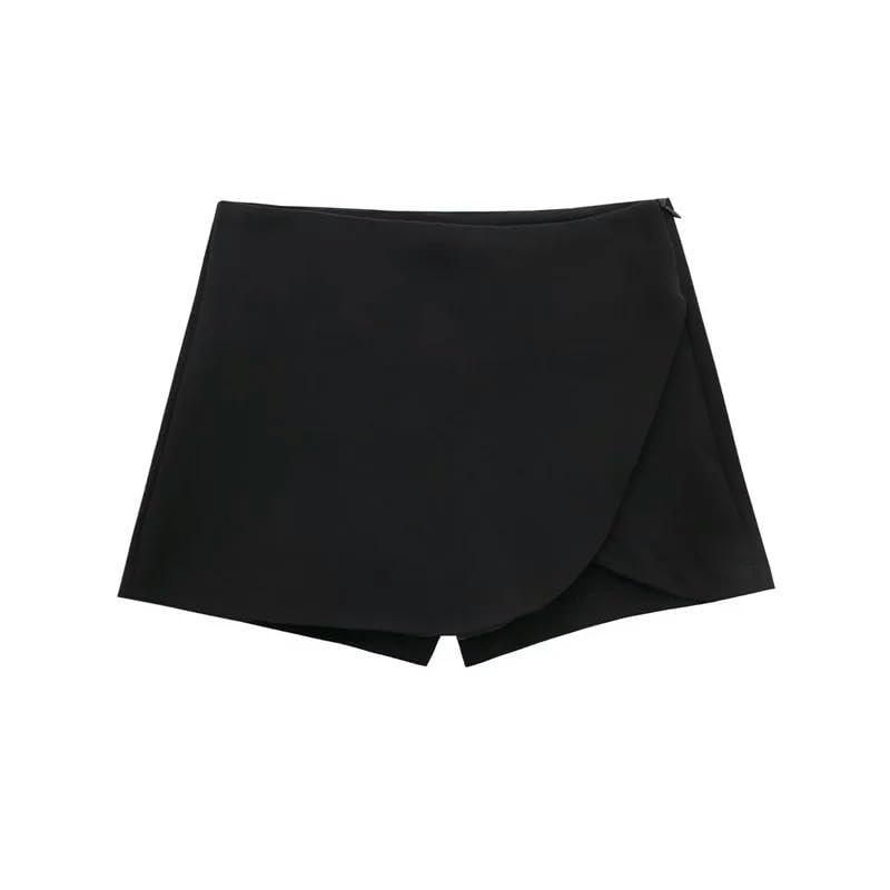 Falda Corta Asimétrica Skort Mini Falda Pantalones Cortos Mujeres Moda Cintura Alta Falda Corta