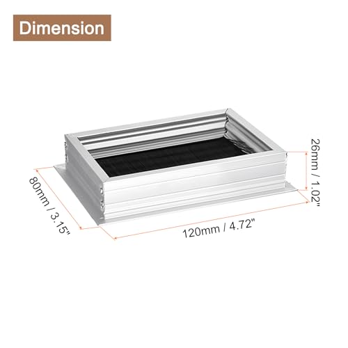 Cache-câbles rectangulaire en aluminium 110x68mm uxcell pour l'organisation des bureaux de PC x2 - 2