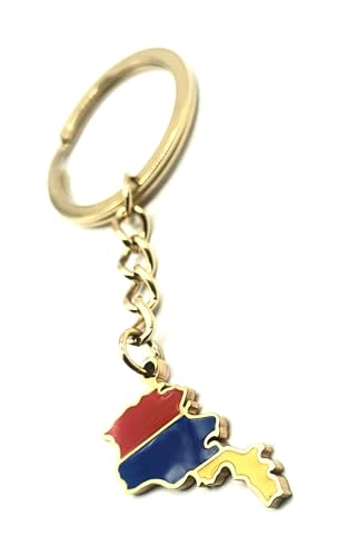 SNS Components Porte-clés en métal émaillé avec drapeau de l'Arménie Arménie, Arménie, Asie, multicolore, taille unique