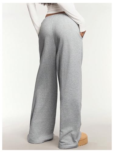 SHENHE Women's Low Rise Wide Leg Sweatpants Baggy Pants Drawstring Workout Lounge Pants with Pockets2