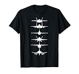 Air Force Fighter Jets F-4 F-111 F-15 F-16 F-22 F-35 Men T-Shirt