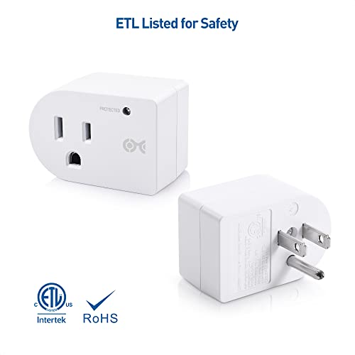 [Etl Listed] Cable Matters 3-Pack Non-Blocking 490 Joules Single Outlet Surge Protector Outlet, 1875W (Wall Surge Protector/Mini Surge Protector) In White #TOP3