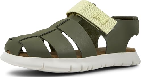 Camper   Oruga Sandal K800242, Sandalia con tira en T Chico, Medium Green 030,