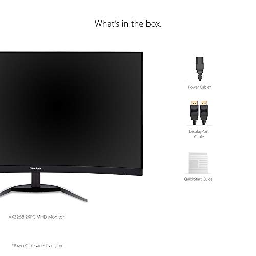 Image of ViewSonic VX2768-2KPC-MHD 27 Inch Curved 1440p 1ms 144Hz Gaming Monitor with FreeSync Premium, Eye Care, HDMI and Display Port