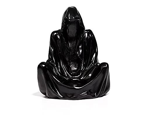 La haggoth Wizard Resin Base Stand for Crystal Sphere Quartz Ball Gemstone Decor Display (Black - Big)
