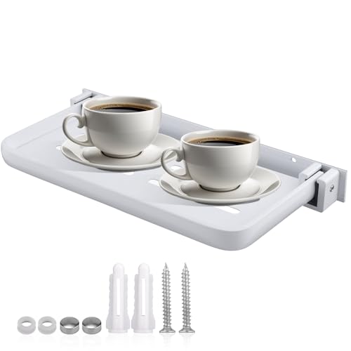 Wohnmobilregal, Wohnmobil Aluminium Klappregal um 90 Grad Klappbares Wandregal für den Innenbereich Wandmontierte Klappregale Schaffen Platz für Wohnmobil Wohnwagenbett Küchensofa (Weiß)