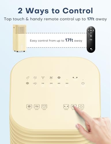 Image of 4-IN-1 Portable Air Conditioners, Evaporative Air Cooler w /4 Modes & 3 Speeds, 15H Timer for Smart Auto-off, 2-Gal Tank for 20H Cooling,17FT Remote,No Hose Needed - Beige