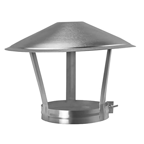 Laihua Schornsteinhaube aus Edelstahl, verstellbare Regen- und Schneeschutzkappe, Dachhaube, Luftführung, Belüftung, Kappe, Regenhut, Allzweckkamin,Hoop 215mm hat 3 50mm