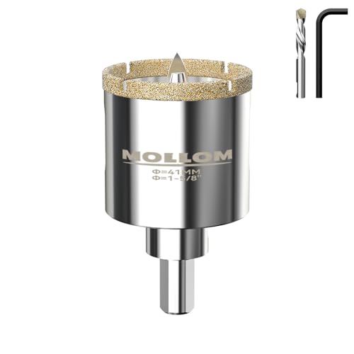 Image of MOLLOM 1-5 /8 inch (41mm) Diamond Hole Saw with 2 Pilot Drill Bit
