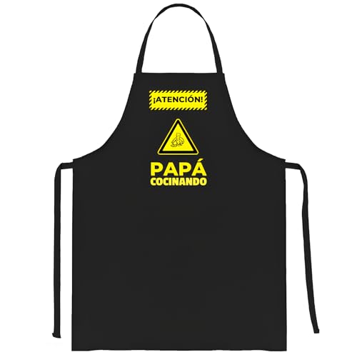 latostadora Delantal Regalo Papa Cumpleaños - Delantales Dia Padre Papa Cocinero Chef - Ideas Regalo Padres Super Papa Abuelo - Regalos Originales Hombre - Atencion Papa Cocinando