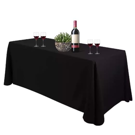 Bea's Party Mantel Rectangular para Mesa de Poliester 229 cm x 335 cm, XXL, Color Negro, Lavable en Lavadora, para Eventos, Catering, Bodas, cumpleaños (229cm x 335cm, Negro)