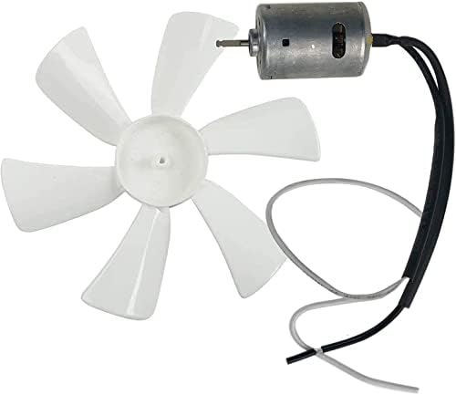 PRUNkuar 6 inch RV Fan White Vent Fan Blade with 12V D-Shaft RV Vent Motor Replacement Camper Fan Blade Bathroom Fan Home Bathroom Mobile Home RV Motor