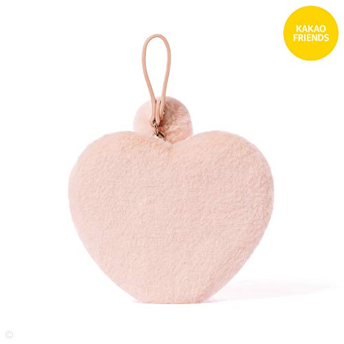 Kakao Friends Official- Pompom Heart Shaped Plush Pouch Case (Apeach) #TOP3
