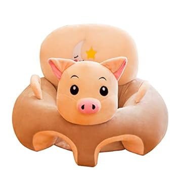 DERCLIVE Assento de chão de bebê fofo em formato de animal, assento de apoio para aprender a sentar, capa para cadeira de bebê aprendendo a sentar capa para bebês e crianças pequenas Porquinho