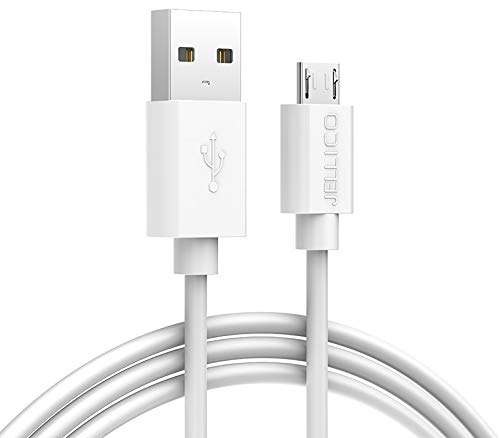Jellico MicroUSB to USB A Male Data Cable for Smartphones, Dual Data Sync & Charging Cable for Android Devices, 3A Fast Charging Cable & Data Sync Speed Upto 480Mbs 1M (3.2 Feet White)