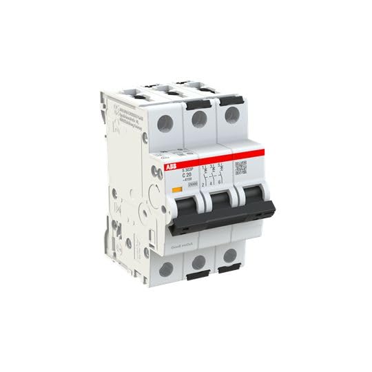 ABB Disjoncteur S303 C20 triphasé pour protection industrielle 100kA