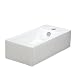 Elite Sinks EC9899-L Porcelain Wall-Mounted Rectangle Left-Facing Sink, White