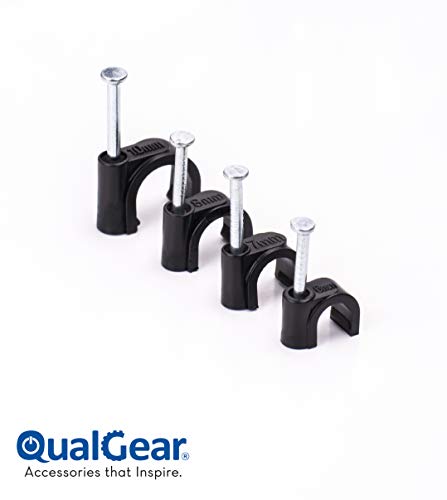Qualgear 6Mm 7Mm 8Mm 10Mm Cable Clips, Black, 400 Pack, Canister, Ccx4-B-400-C #TOP1