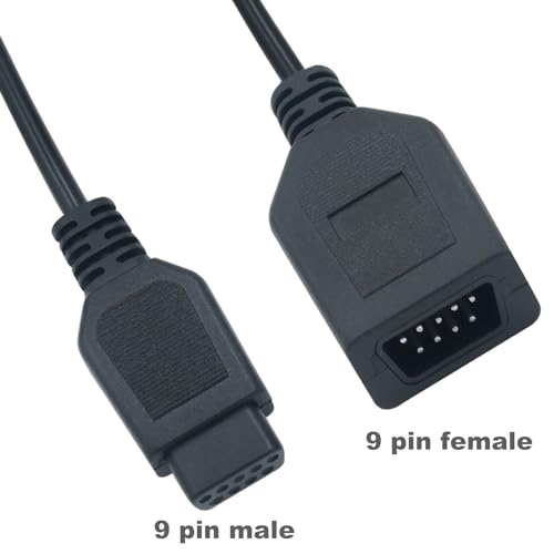 YEZriler 9 Câble d'extension de contrôleur d'épingle pour Sega MD, Consoles de jeu rétro classiques AV 620, HD 621, HD 821, Câble d'extension de jeu de jeux vidéo filaire 5.97FT - paquet de 2