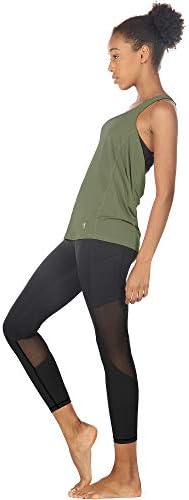 icyzone Yoga Tops Workouts Clothes Activewear Built in Bra Tank Tops for Women (M, Olive) - 2