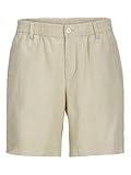 JACK & JONES JPSTBILL JJLAWRENCE - Pantalones Cortos de Lino, Fields of Rye, M