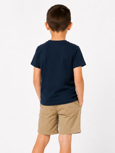 Image of LittleSpring Boys Girls T Shirt Rainbow Striped Cotton Crewneck Tees for Kids Fashion