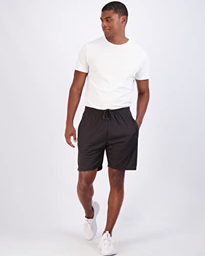 Image of Real Essentials 4 Pack: Men's 7 inch Athletic Running Quick Dry Mesh Shorts with Zipper Pockets (Available in Big & Tall)