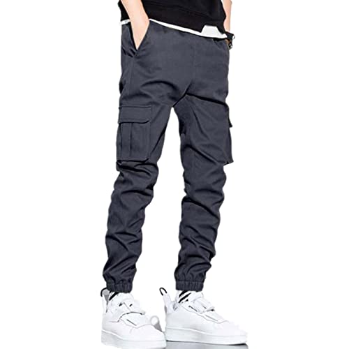 Lexiart Mens Joggers Cargo Pants Workout Athletic Sweatpants Casual Tapered Pants Outdoor Sports Pants Grey #TOP25