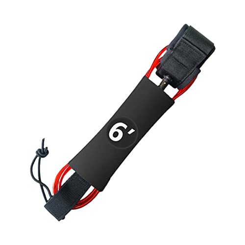 FytStycale Surf Leash for Paddle Board, Straight Leg Rope for Surfing and Water Activities, Red, 6ft