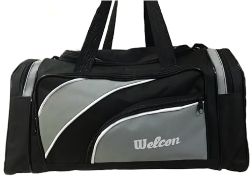 Kit Bolsa De Viagem Grande e Bolsa De Mão Pequena Welcon Bolsas (Cinza)
