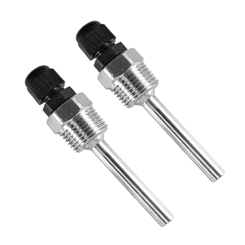 Belvanr 2 Stück 8 * 50mm Tauchhülse, Edelstahl Tauchhülse G 1/2 Zoll Gewinde für Temperatursensor, Schutzrohr für Temperaturfühler, Tauchschutzrohre für Thermoelemente