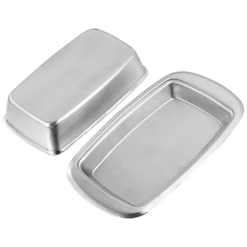 CHILDWEET Caja de Almacenamiento para Mantequilla y Queso de Acero Inoxidable, Resistente al Óxido y Desgaste, Diseño Elegante para Mesa de Desayuno y Cocina