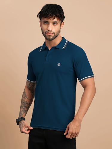 Image of Lux Nitro Men's Dry Fit Polo T-Shirt | Microfiber Sports Collar T-Shirt | Moisture Wicking, Breathable & Quick Dry | Stylish Casual & Gym Wear