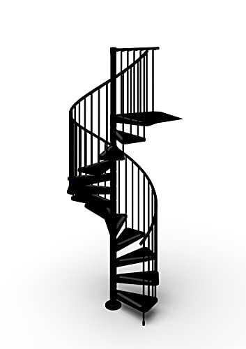 Mister Step Gamia Metal escalera de caracol para interiores de acero pintado (negro, diámetro 120...