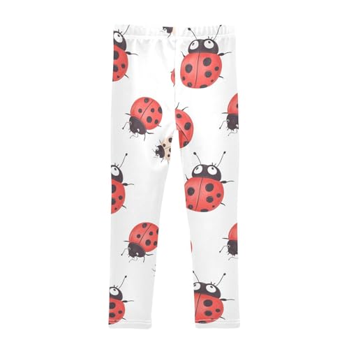 Cute Ladybugs Girls Leggings,Workout Leggings for Girls Toddler Athletic Legging Size for 3-10T2