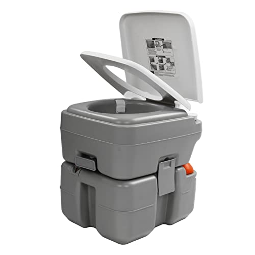 WC Portatile per Camper, Serbatoio di Scarico di Grande capacità da 5 Galloni, WC per Interni Ed Esterni con Indicatore di Livello, per Camper, Campeggio, Escursionismo, Nautica