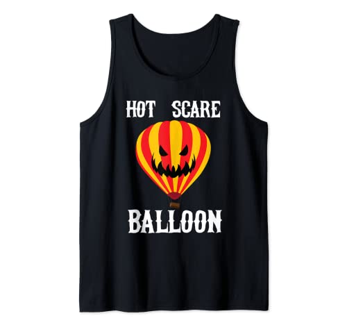 Globo de aire caliente aterrador Globo Globo Gráfico de Halloween Camiseta sin Mangas