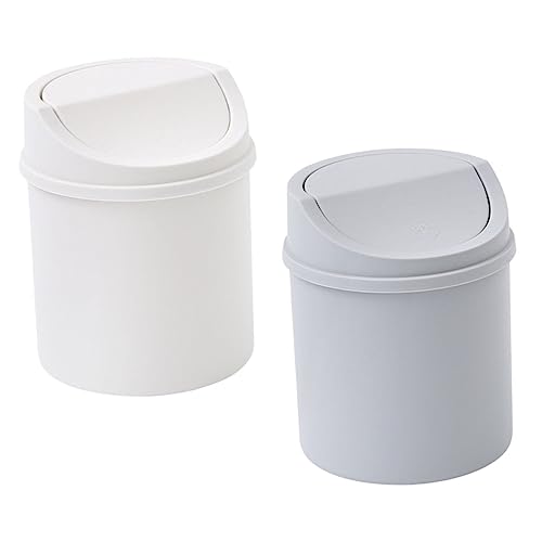 Healifty 2Pzs Mini Canecas con Tapa para Escritorio