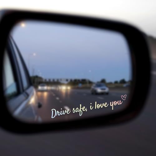 Image of Pack 3 Hello Beautiful Rearview Mirror vinyl stickers, Driver safe I love You car decals, Cute truck decals, water bottle stickers, Waterproof Sticker for car, laptop, motivational, bookish (Drive)
