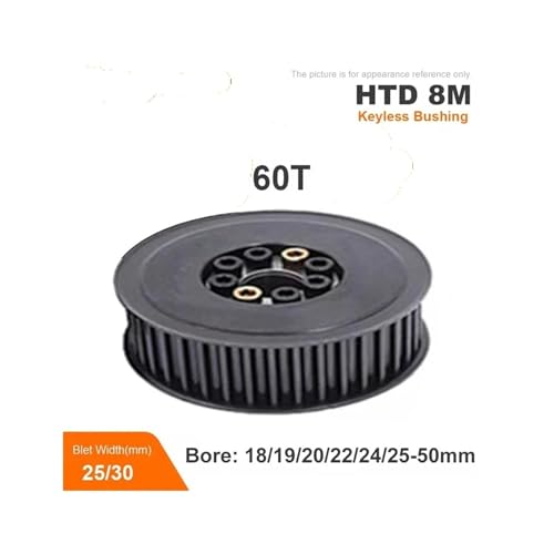 Poulie de synchronisation HTD 8M 60 dents roue synchrone alésage 32 ou 38 mm - 2
