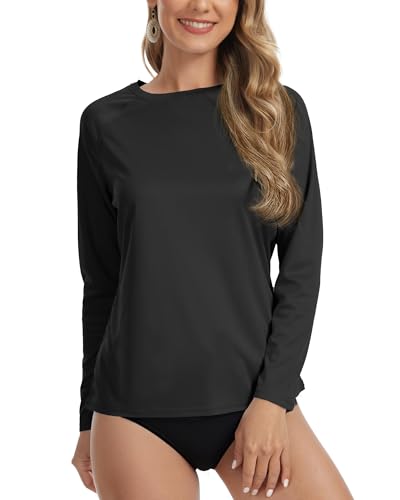 MEETYOO UPF50+ UV Shirt Damen & Schwimmshirt Damen-Atmungsaktiv, Schnell Trocknend, Hautfreundlich, Ideal für Surfen, Rudern und Schwimmen