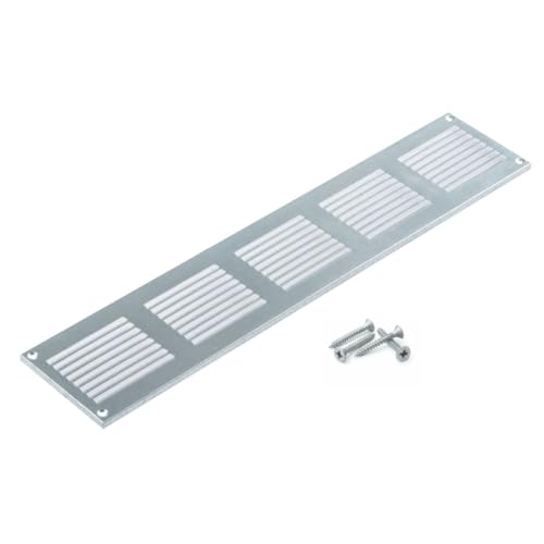 4Pcs Ventilation Gitter Aluminium Ventilation Grille Rechteckig Lüftung Gitter Alumium Lüftungsgitter für Schränke Schuhschränke Wohnmobil Badezimmer Küche (8X30CM)